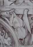 Rzeźba z Notre Dame de Paris - Ryszarda Łucja Jagielska - praca przygotowana z myślą o wystawie NOTRE DAME DE PARIS – 85ème exposition internationale AAA Ligne et Couleur w Paryżu
