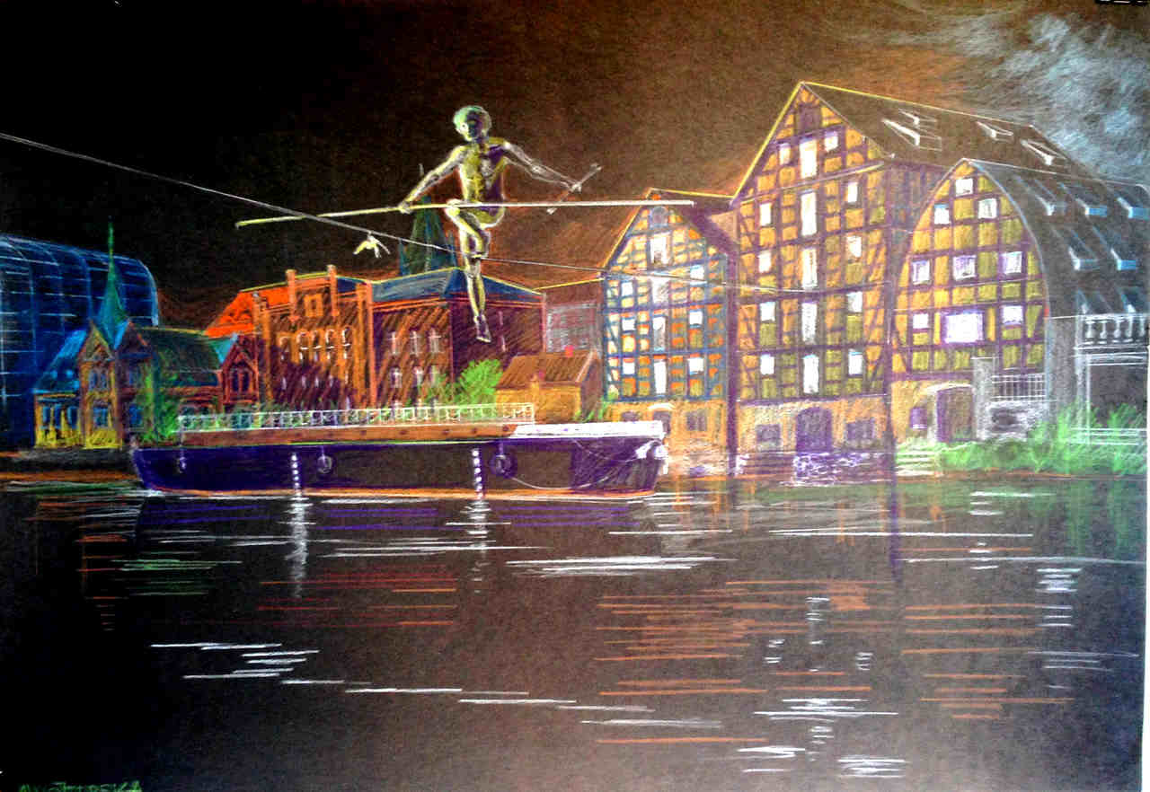 Anna Wojterska -"Nocna przechadzka"- pastel, 70x100