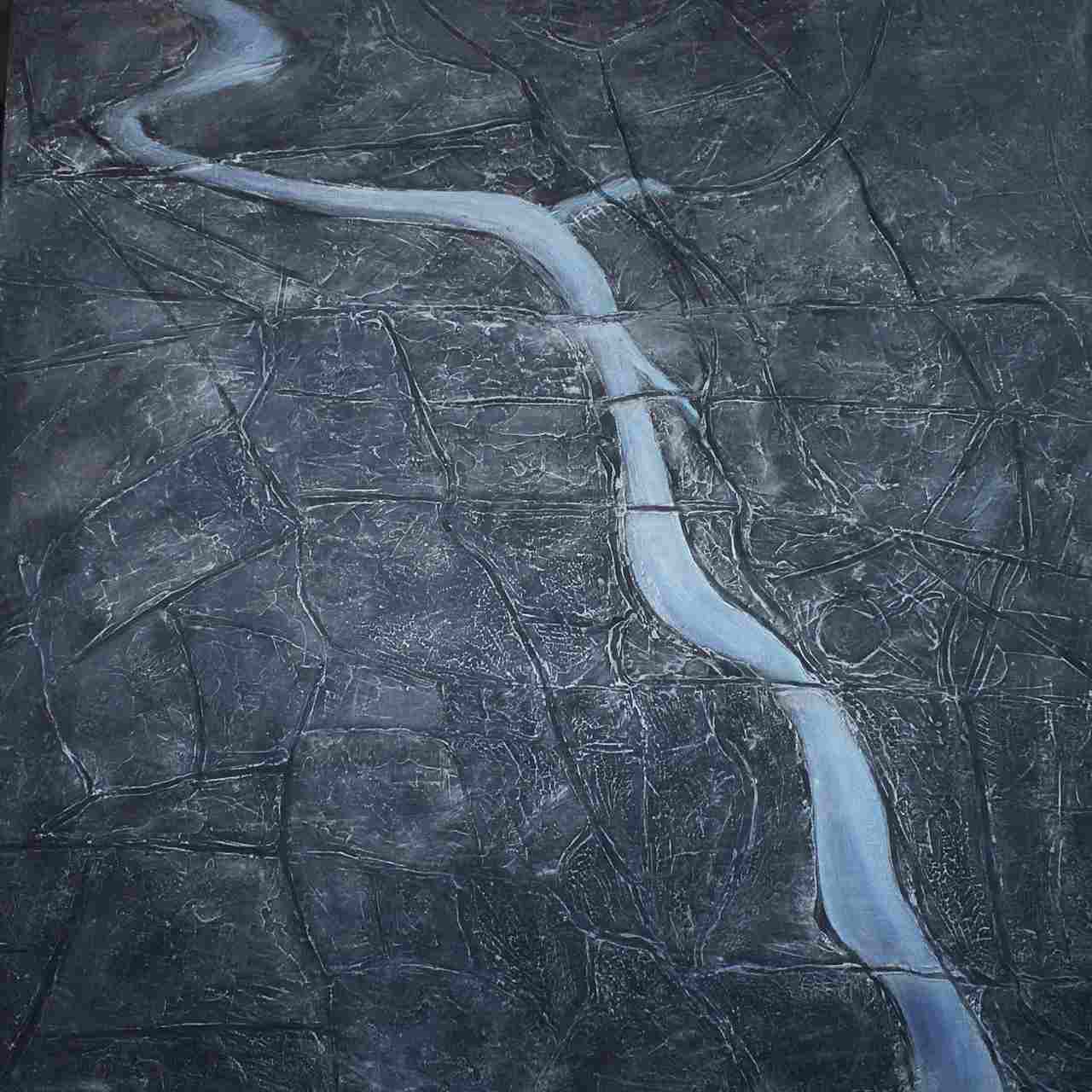 Joanna Adamek - Rzeka w mieście - Akryl - 80x80